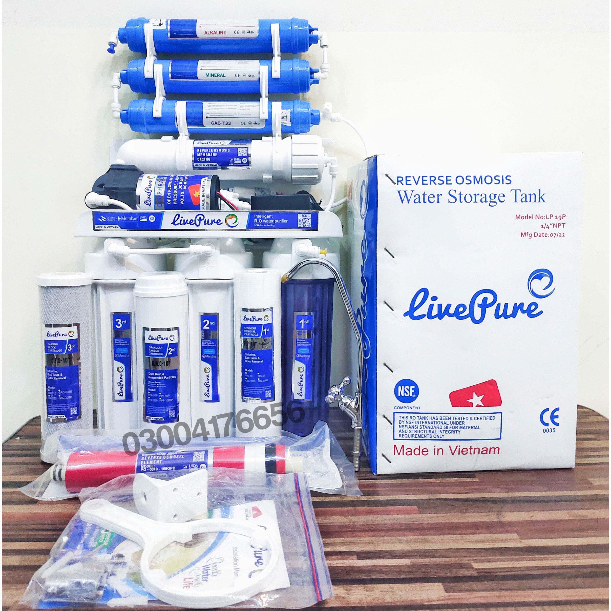 LivePure 7-Stage Alkaline Reverse Osmosis Water Filter System for Home